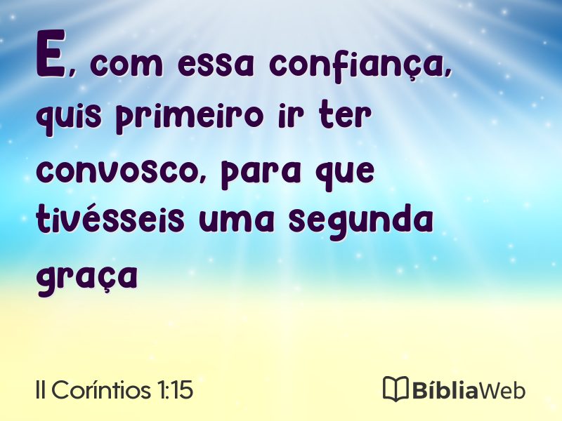 II Coríntios 1:15 em imagem para compartilhar