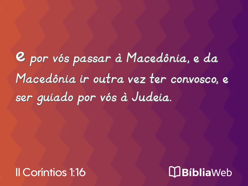 II Coríntios 1:16 em imagem para compartilhar