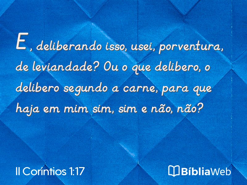 II Coríntios 1:17 em imagem para compartilhar