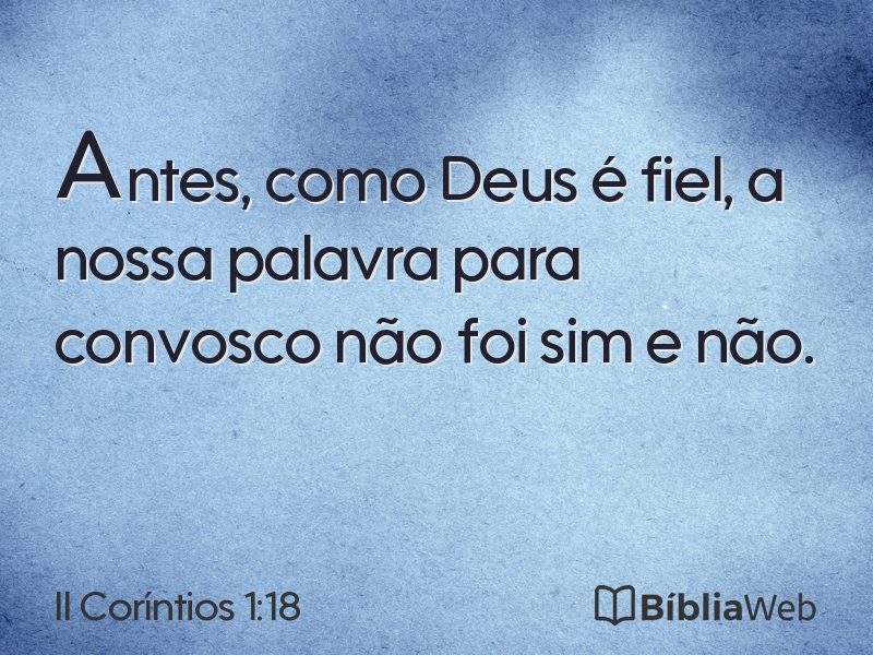 II Coríntios 1:18 em imagem para compartilhar