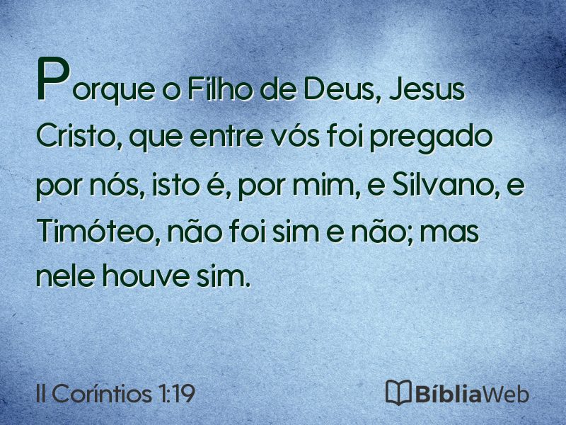 II Coríntios 1:19 em imagem para compartilhar