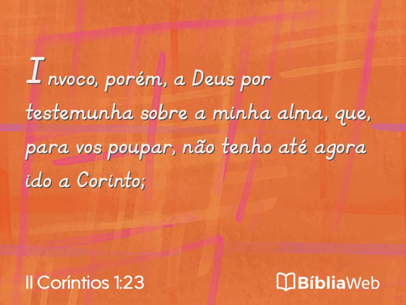 II Coríntios 1:23 em imagem para compartilhar