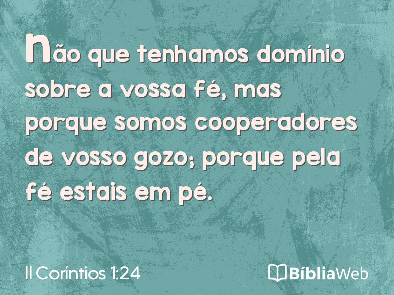 II Coríntios 1:24 em imagem para compartilhar