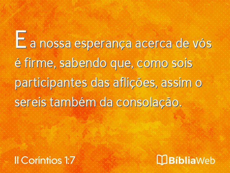 II Coríntios 1:7 em imagem para compartilhar