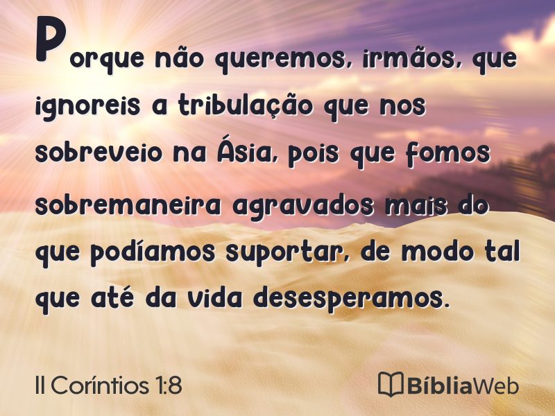 II Coríntios 1:8 em imagem para compartilhar