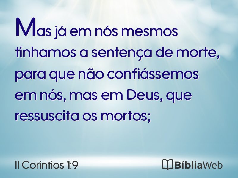 II Coríntios 1:9 em imagem para compartilhar