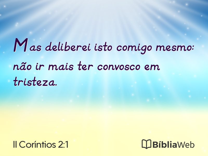 II Coríntios 2:1 em imagem para compartilhar