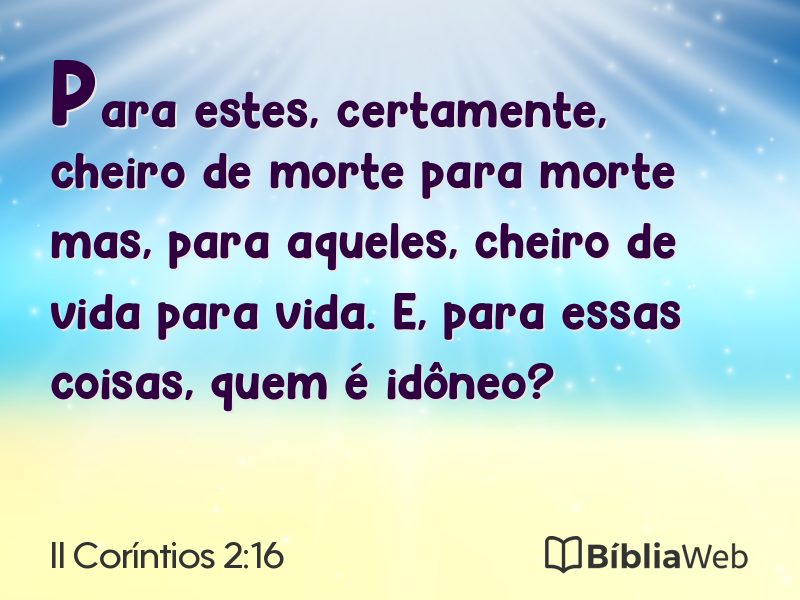 II Coríntios 2:16 em imagem para compartilhar