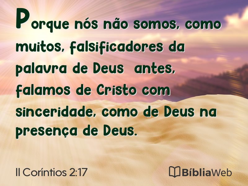 II Coríntios 2:17 em imagem para compartilhar