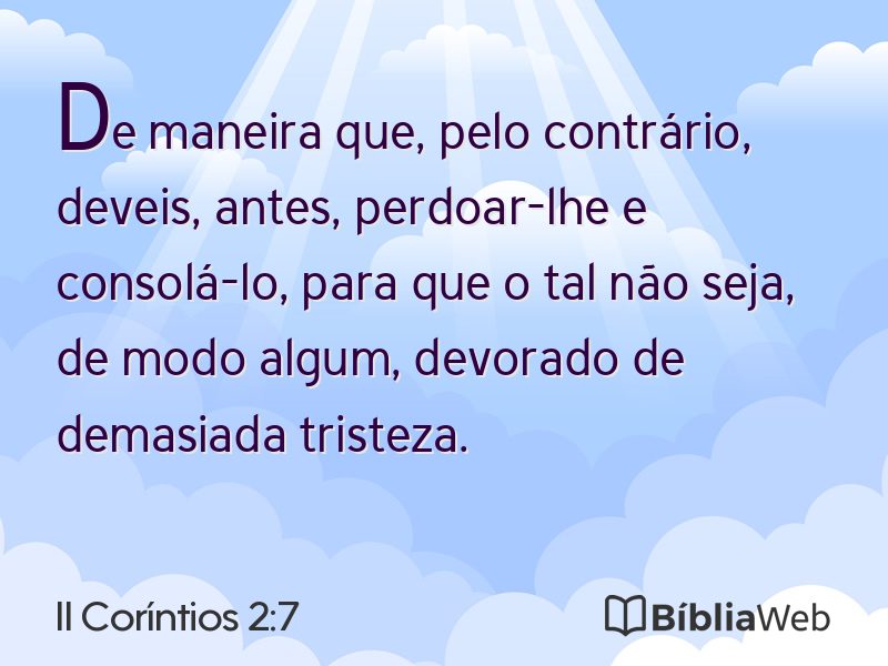 II Coríntios 2:7 em imagem para compartilhar