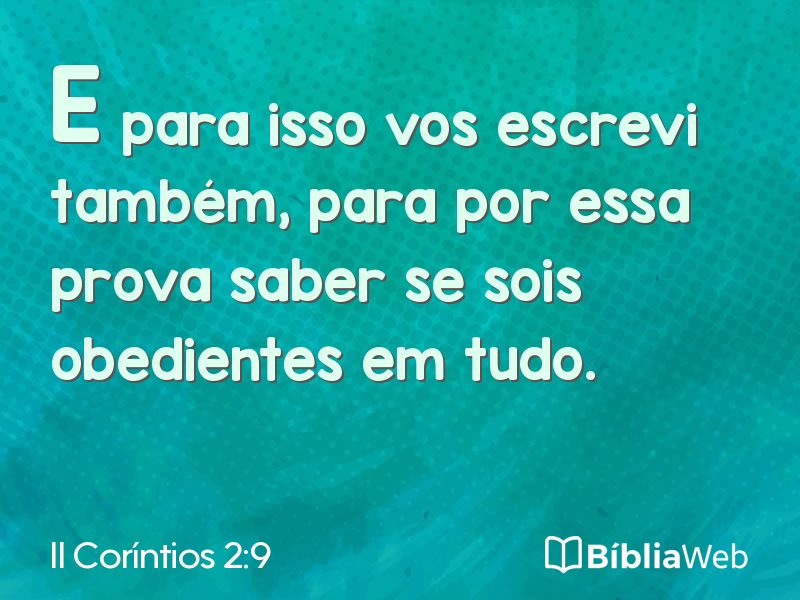 II Coríntios 2:9 em imagem para compartilhar