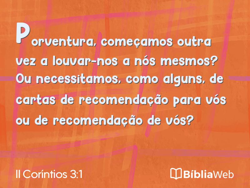 II Coríntios 3:1 em imagem para compartilhar