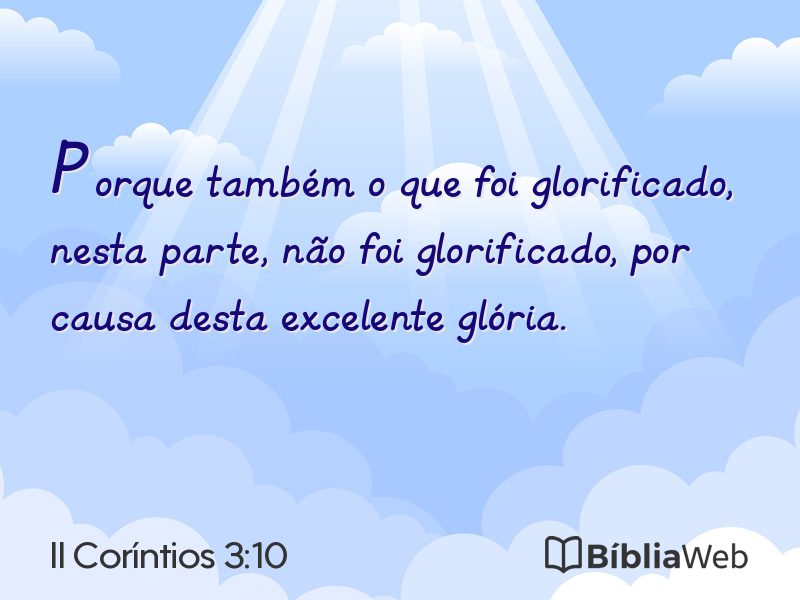 II Coríntios 3:10 em imagem para compartilhar