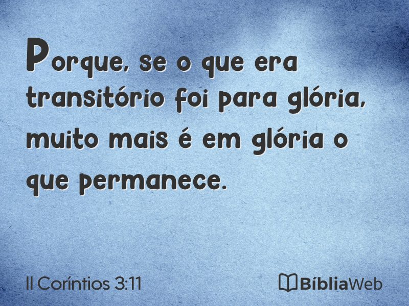 II Coríntios 3:11 em imagem para compartilhar
