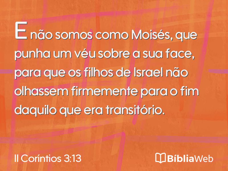 II Coríntios 3:13 em imagem para compartilhar