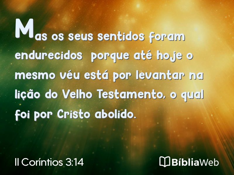 II Coríntios 3:14 em imagem para compartilhar