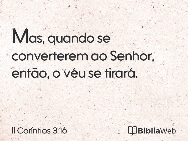 II Coríntios 3:16 em imagem para compartilhar