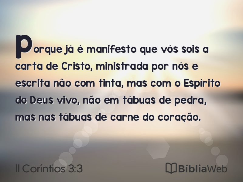 II Coríntios 3:3 em imagem para compartilhar