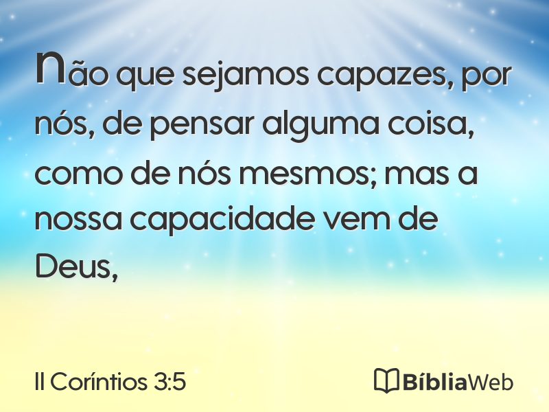 II Coríntios 3:5 em imagem para compartilhar