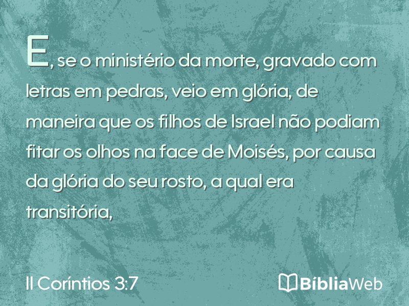 II Coríntios 3:7 em imagem para compartilhar