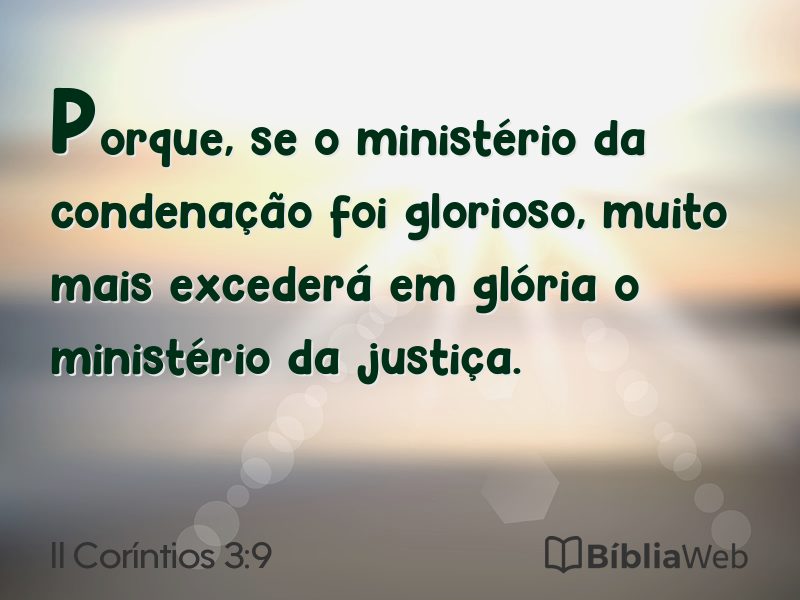 II Coríntios 3:9 em imagem para compartilhar