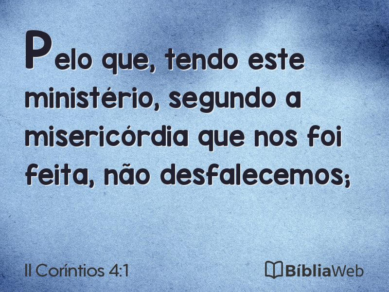 II Coríntios 4:1 em imagem para compartilhar
