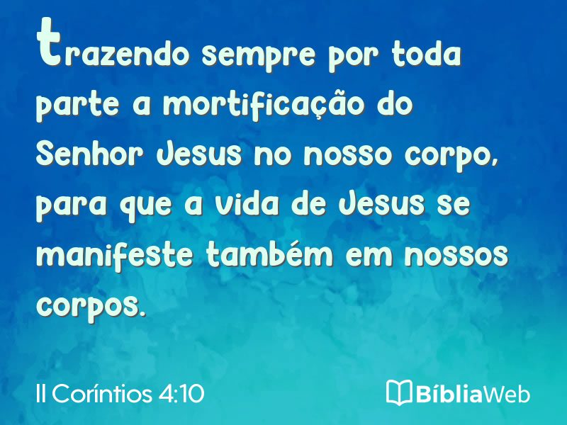 II Coríntios 4:10 em imagem para compartilhar