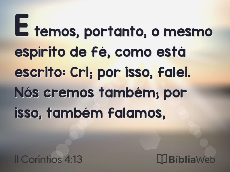 II Coríntios 4:13 em imagem para compartilhar