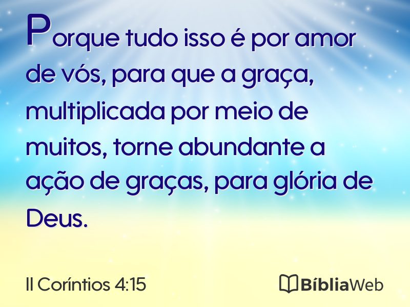 II Coríntios 4:15 em imagem para compartilhar