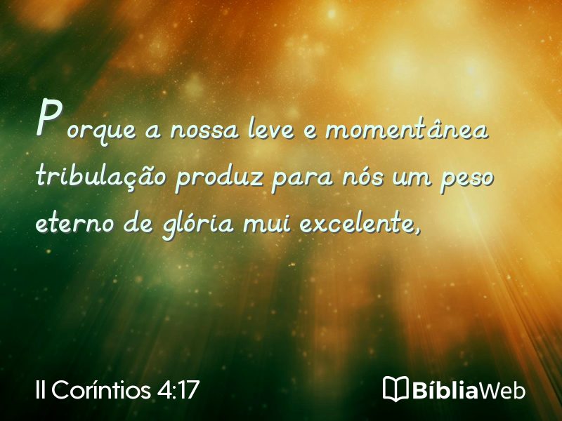 II Coríntios 4:17 em imagem para compartilhar