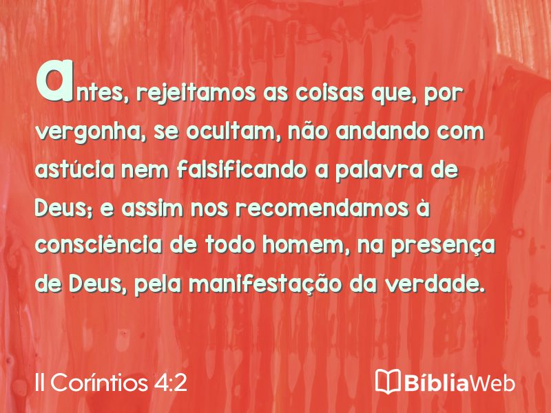 II Coríntios 4:2 em imagem para compartilhar