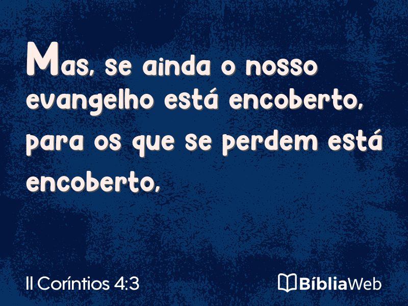 II Coríntios 4:3 em imagem para compartilhar