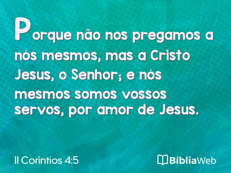 II Coríntios 4:5 em imagem para compartilhar