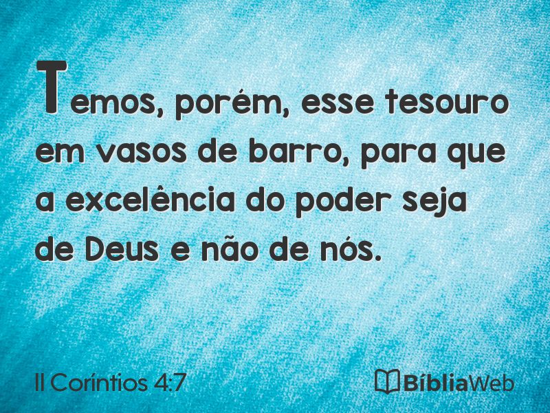 II Coríntios 4:7 em imagem para compartilhar