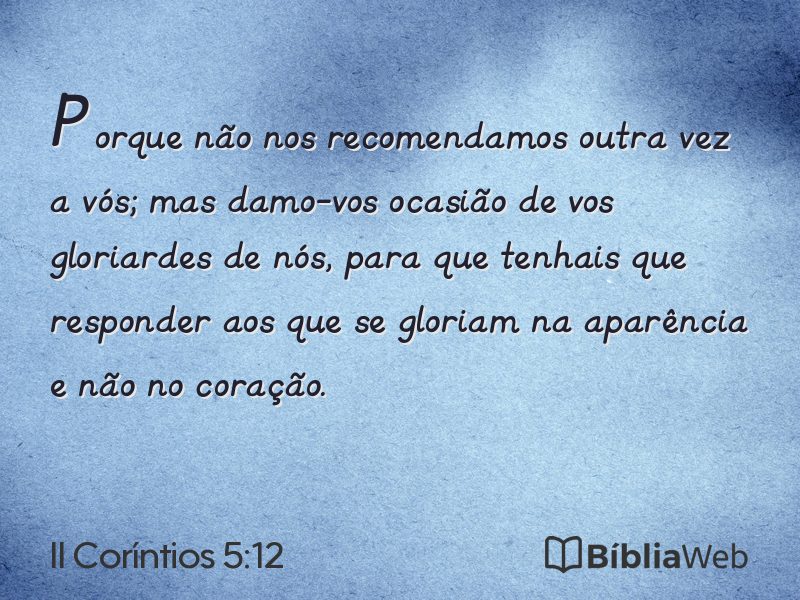 II Coríntios 5:12 em imagem para compartilhar
