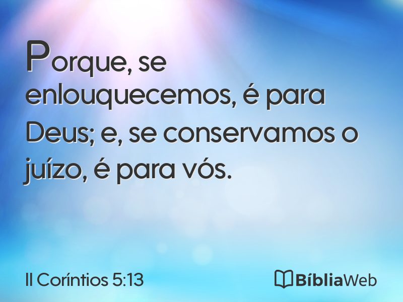 II Coríntios 5:13 em imagem para compartilhar