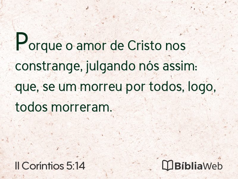 II Coríntios 5:14 em imagem para compartilhar