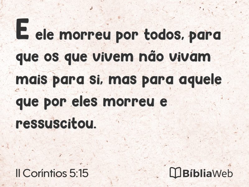 II Coríntios 5:15 em imagem para compartilhar