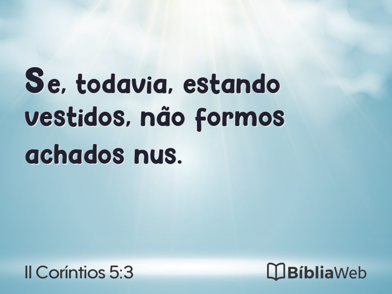 II Coríntios 5:3 em imagem para compartilhar