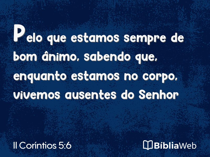 II Coríntios 5:6 em imagem para compartilhar