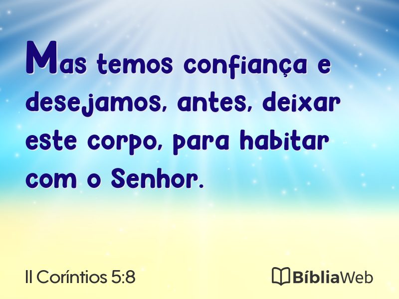 II Coríntios 5:8 em imagem para compartilhar