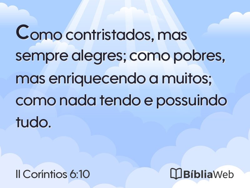 II Coríntios 6:10 em imagem para compartilhar