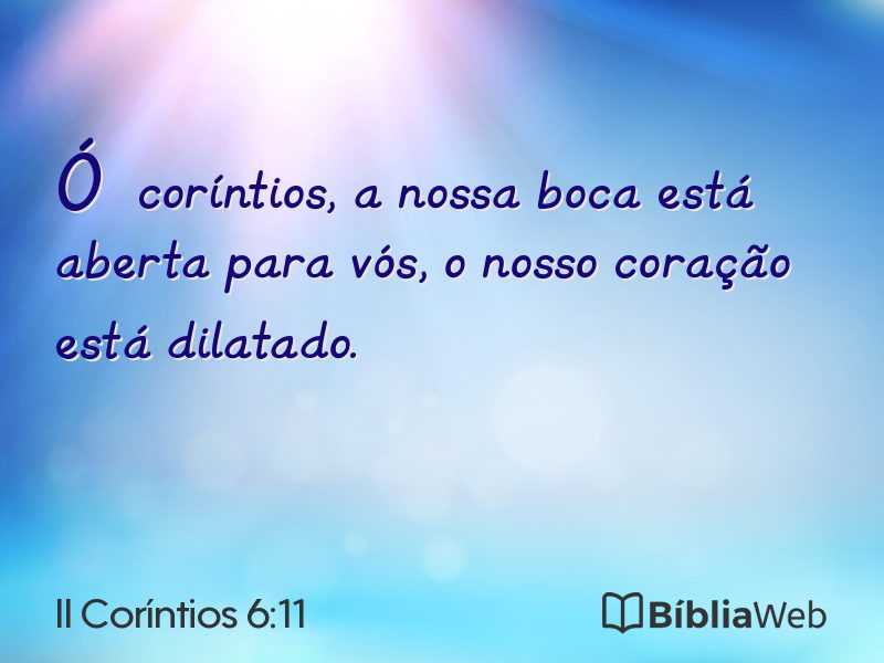 II Coríntios 6:11 em imagem para compartilhar