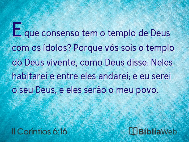 II Coríntios 6:16 em imagem para compartilhar