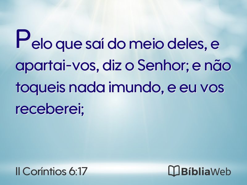 II Coríntios 6:17 em imagem para compartilhar