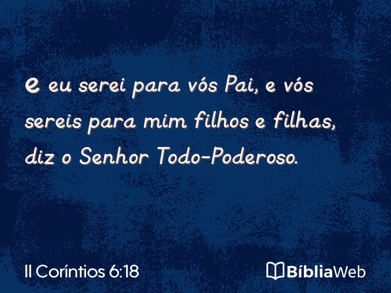 II Coríntios 6:18 em imagem para compartilhar