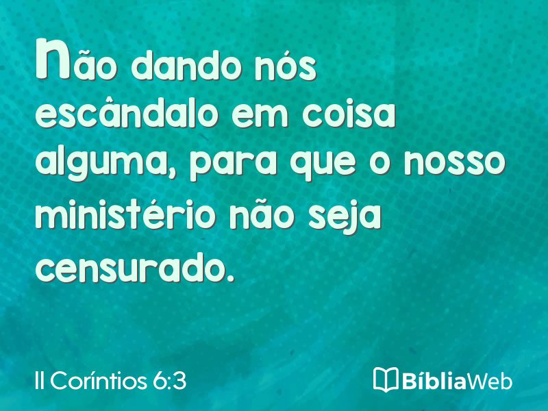 II Coríntios 6:3 em imagem para compartilhar
