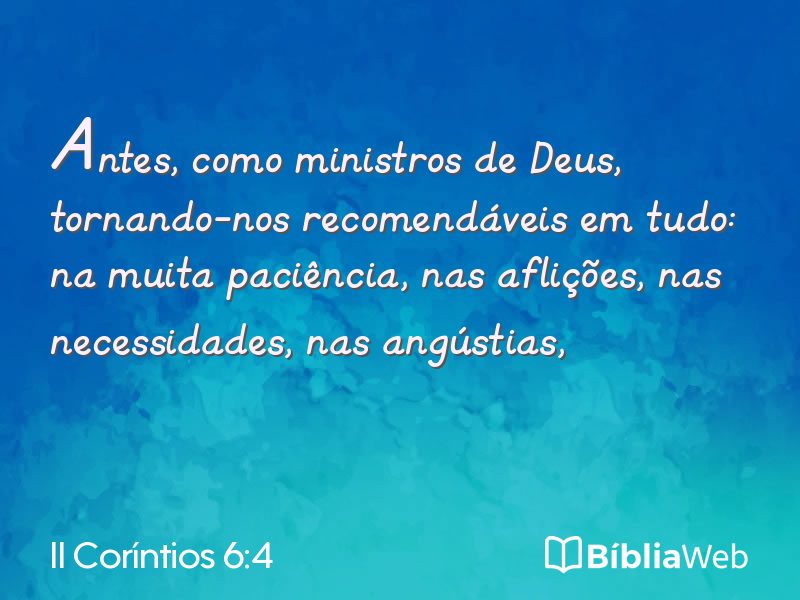 II Coríntios 6:4 em imagem para compartilhar