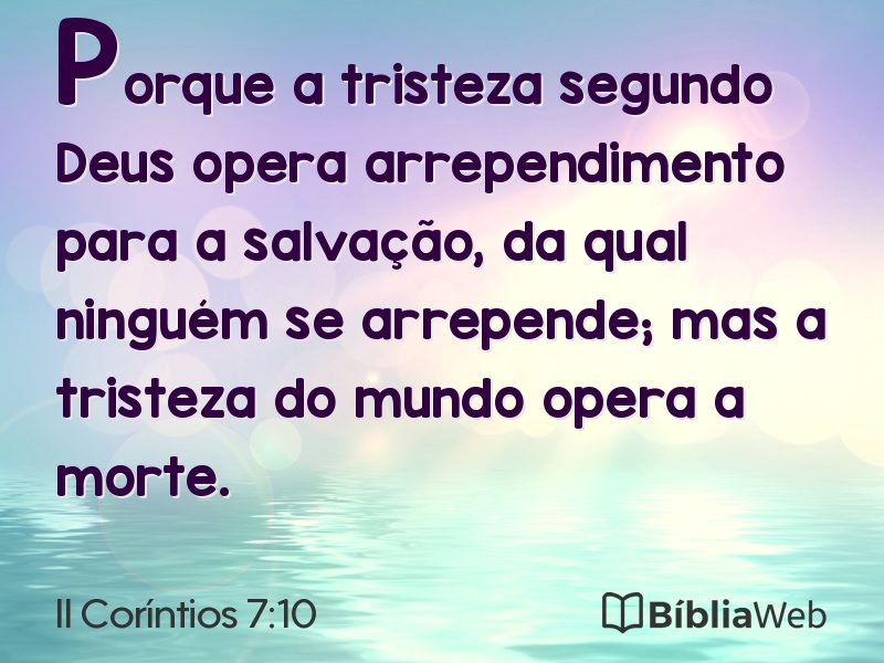 II Coríntios 7:10 em imagem para compartilhar