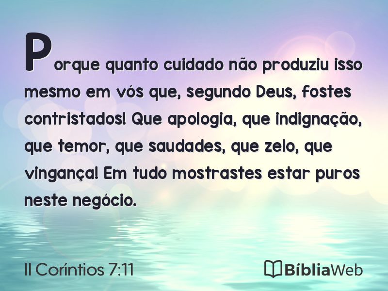 II Coríntios 7:11 em imagem para compartilhar